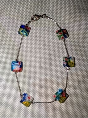 Hand-made Bracelet with Multicolor Glass Beads